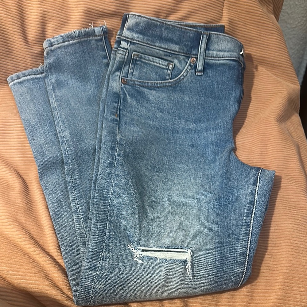 Express Skinny High Rise Stylish Distressed Blue Jeans- NWOT